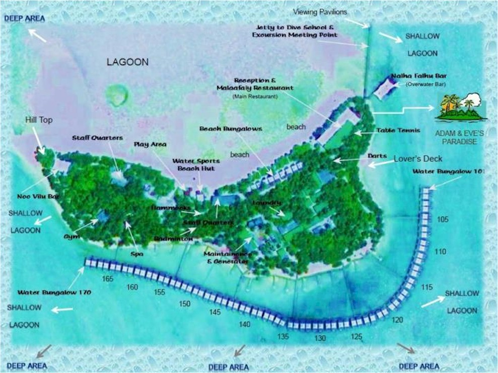 Maldives Resort Map (Enlarged)